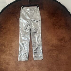 GAP Silver Cheeky Straight High Rise Pants